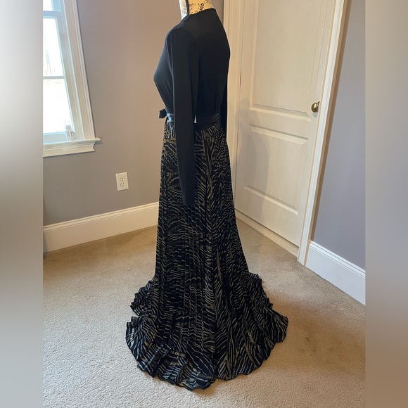 Black Elegant Wrap Dress Animal Print      Bag 63 - Picture 7 of 13